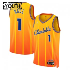 Barn Charlotte Hornets Tröja Lamelo Ball Jordan 2025-26 City Edition Gold Swingman